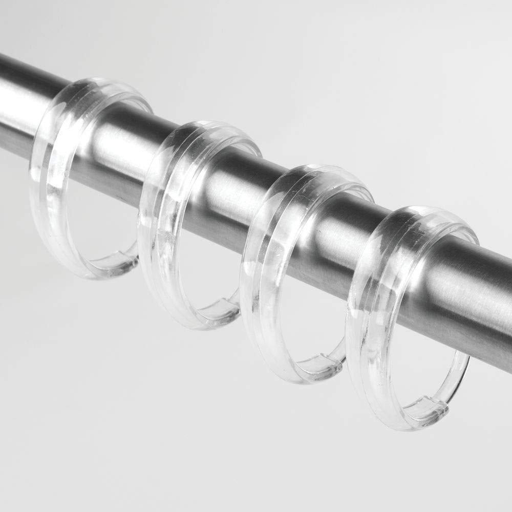 InterDesign Bathroom Shower Curtain "C" Hook – Clear – Pack of 12