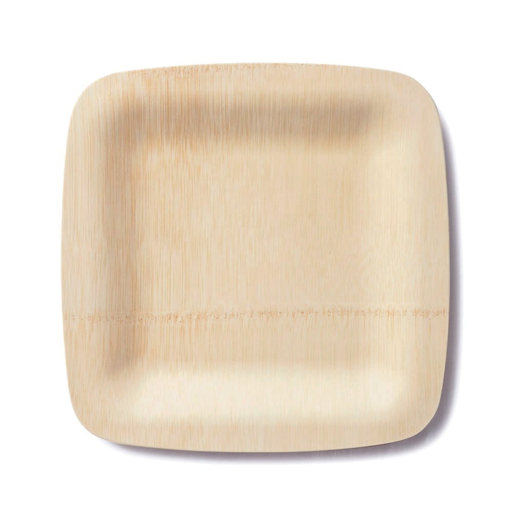 Bambu 9" Square Veneerware Bamboo Disposable Plates - Set of 8