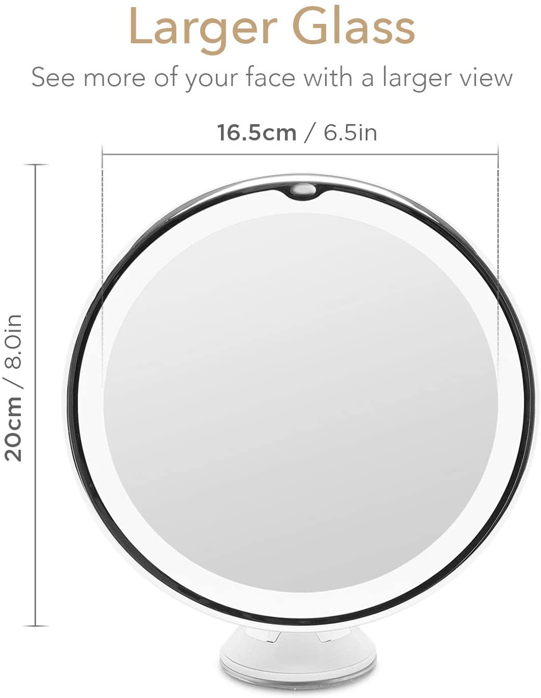 Maya Lighted 7x Magnifying Mirror with Suction Mount