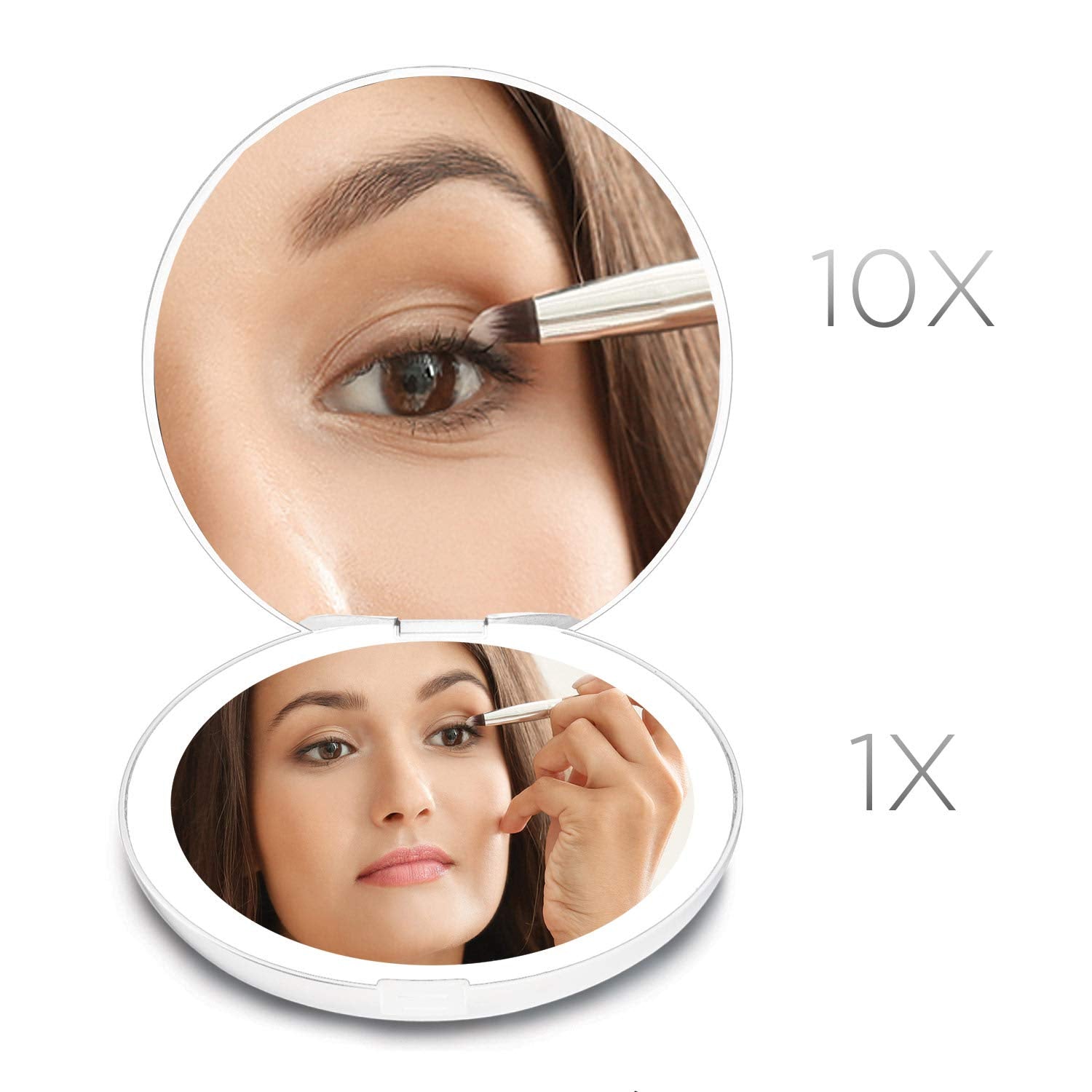 Lumi Compact Lighted Mirror – 5" – 1X/10X Magnification