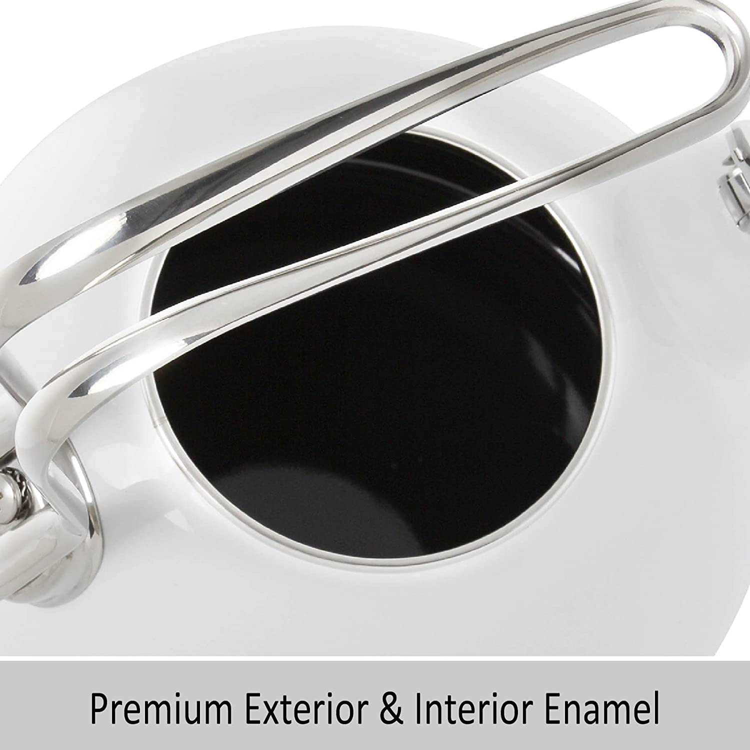 Chantal Classic Harmonica Whistle Tea Kettle - Enamel-on-Steel – 1.8 Qt. - White