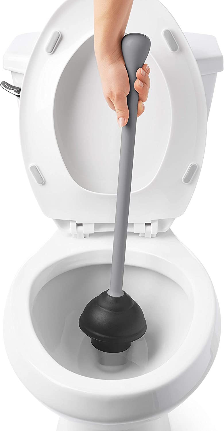 OXO Good Grips Toilet Plunger with Holder - Gray