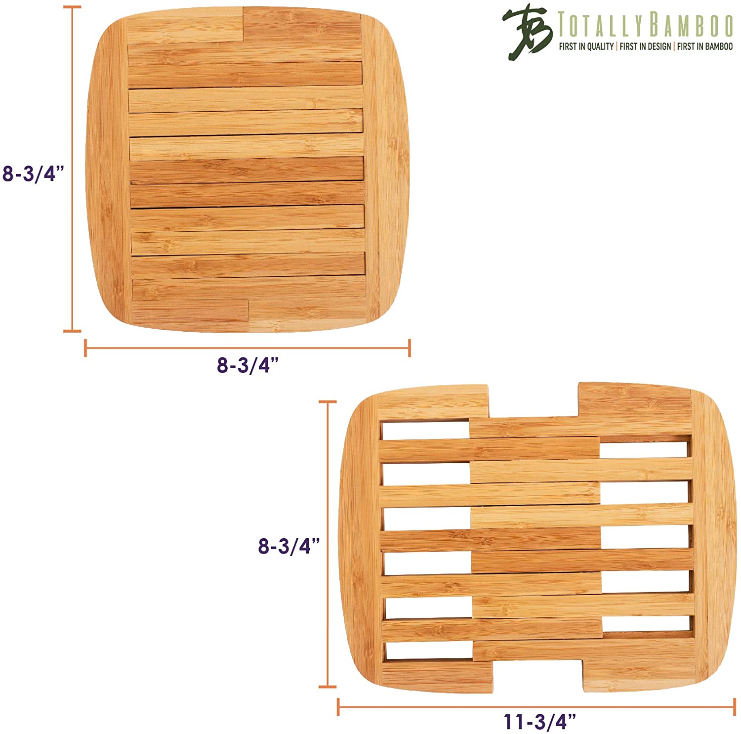 Expandable Bamboo Trivet – 8.75" by 11.75" When Expanded