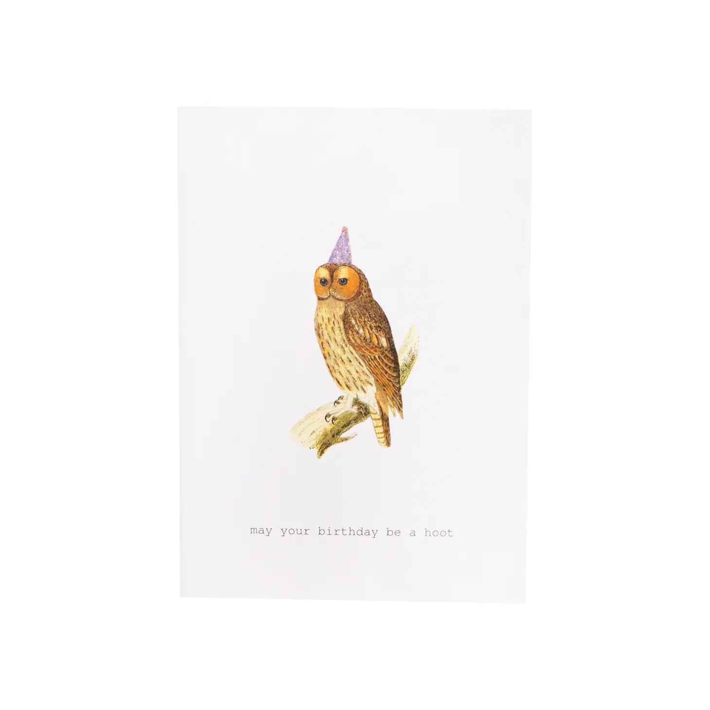Birthday Hoot Glitter Birthday Greeting Card – 3.5" x 5"