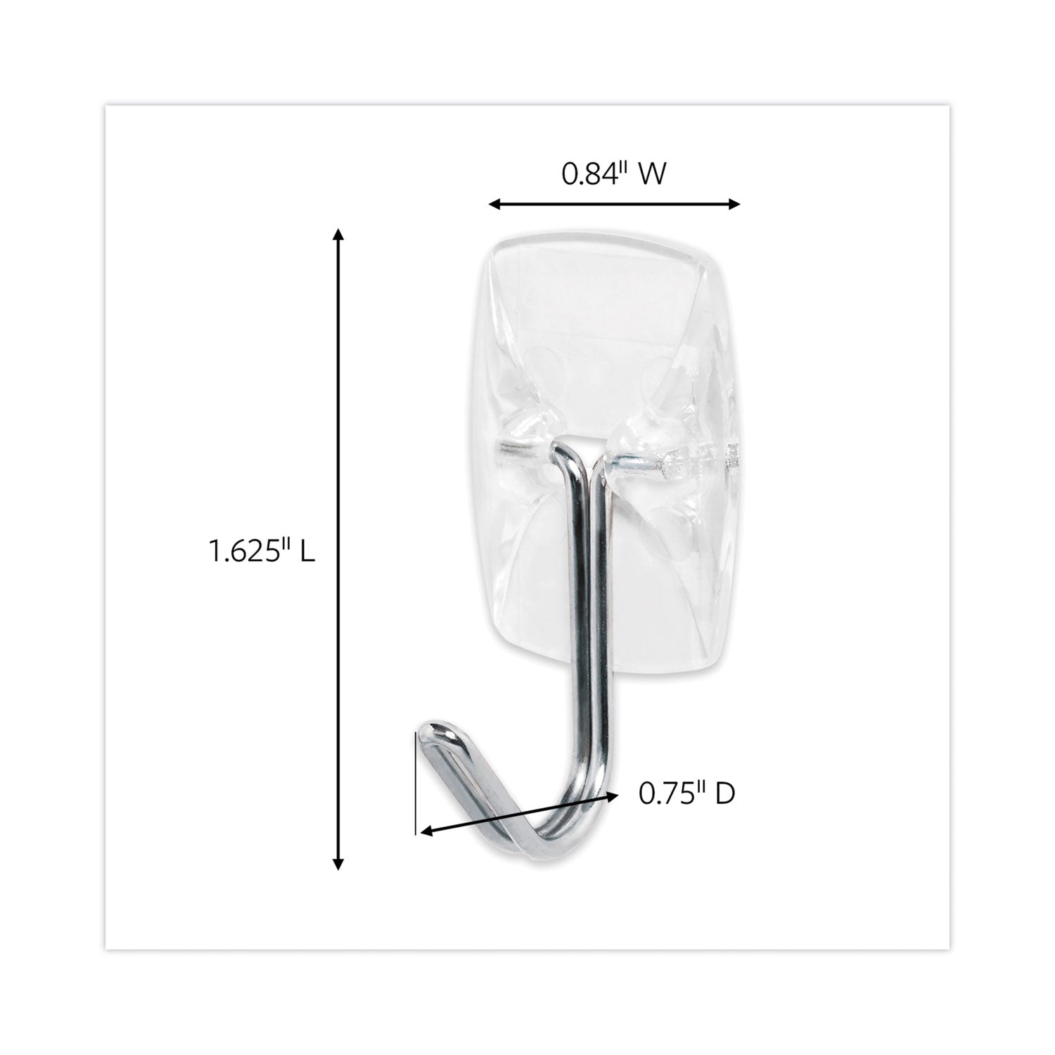 Clear Wire Hooks With Adhesive Strips – Pack of 9