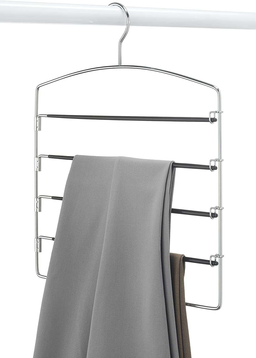 Colgador de pantalones apilado con brazo giratorio – Cromado