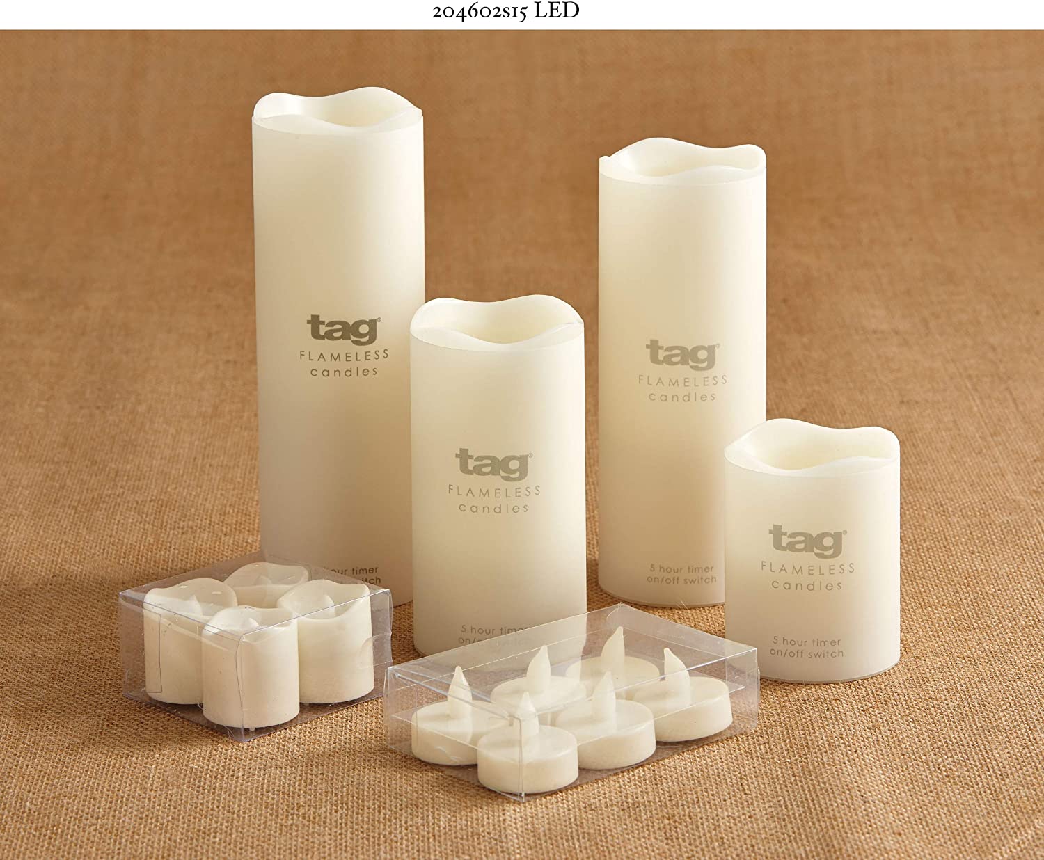 Wax Pillar Candle With Flickering LED Flame – Ivory – 4” x 3”