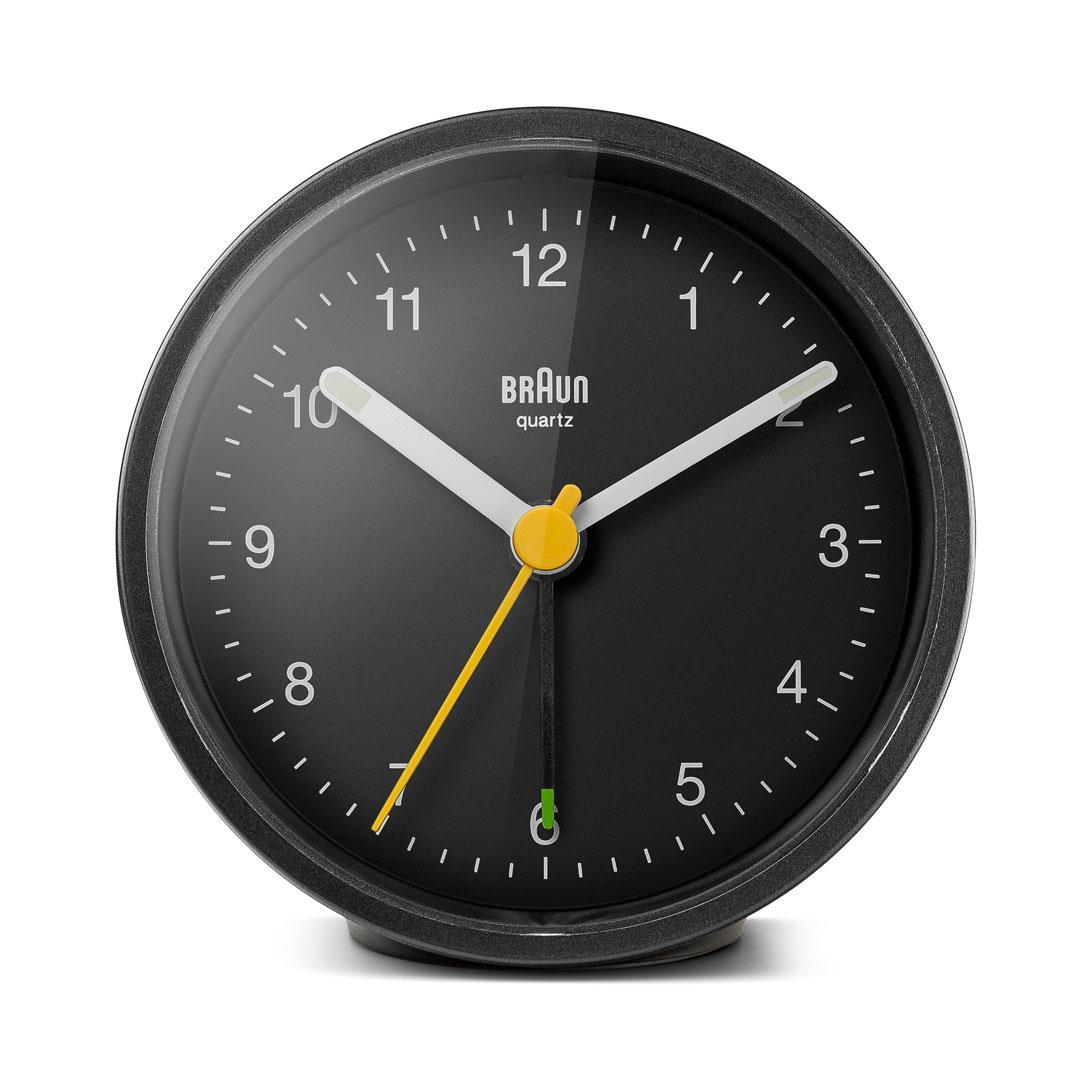 Braun Classic Alarm Analogue Clock – Black/Black