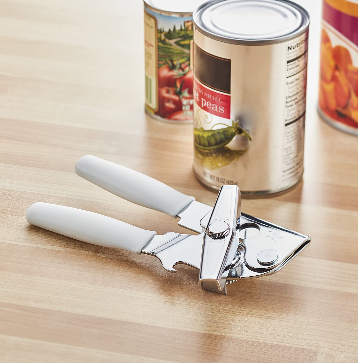 Swing-A-Way Can Opener – Chrome/White