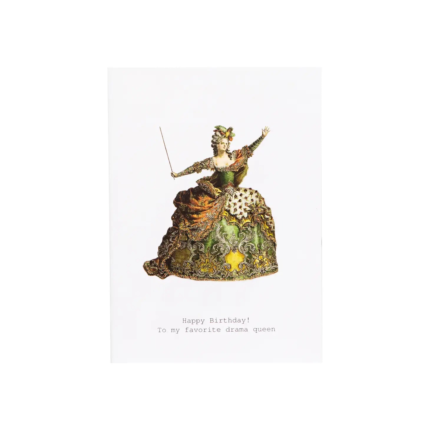 Favorite Drama Queen Glitter Birthday Greeting Card – 3.5" x 5"