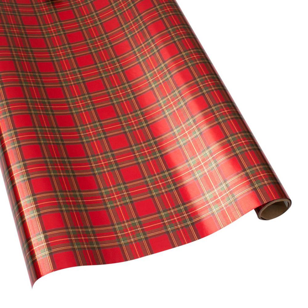 Royal Plaid Gift Wrapping Paper in Ivory - 30" x 8' Roll – Local Delivery Only