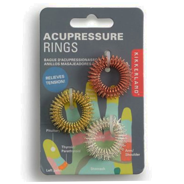 Kikkerland Acupressure Massage Rings – Set of 3