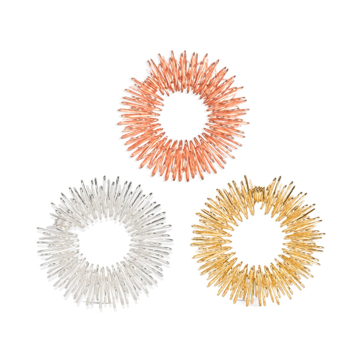 Kikkerland Acupressure Massage Rings – Set of 3