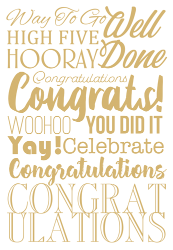 Caspari Congratulations Card – 1 Card & 1 Envelope