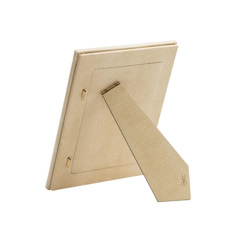 Caspari Snakeskin Photo Frame – Ivory – 4" x 6"