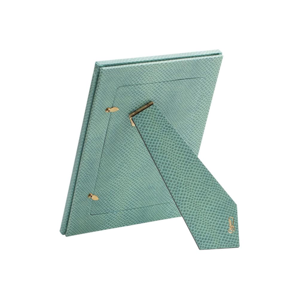 Caspari Snakeskin Photo Frame – Mist – 4" x 6"