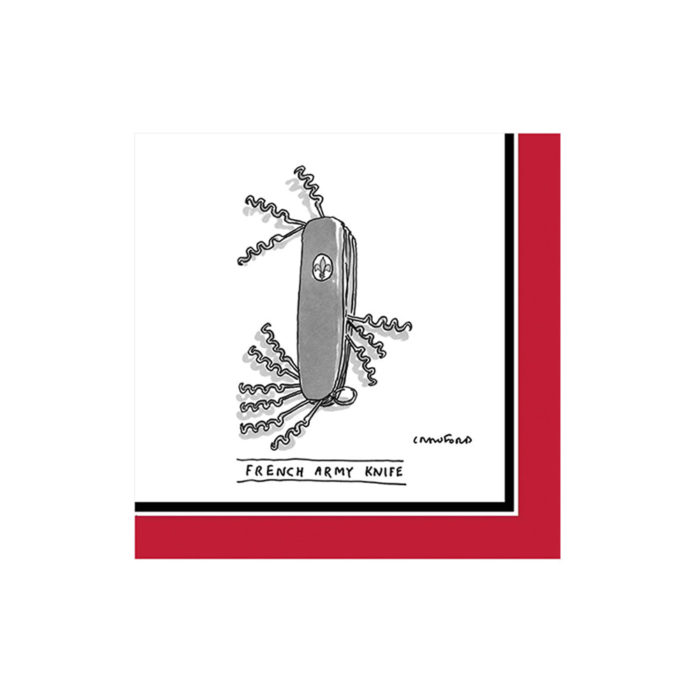 French Army Knife Beverage Napkins – 20pk