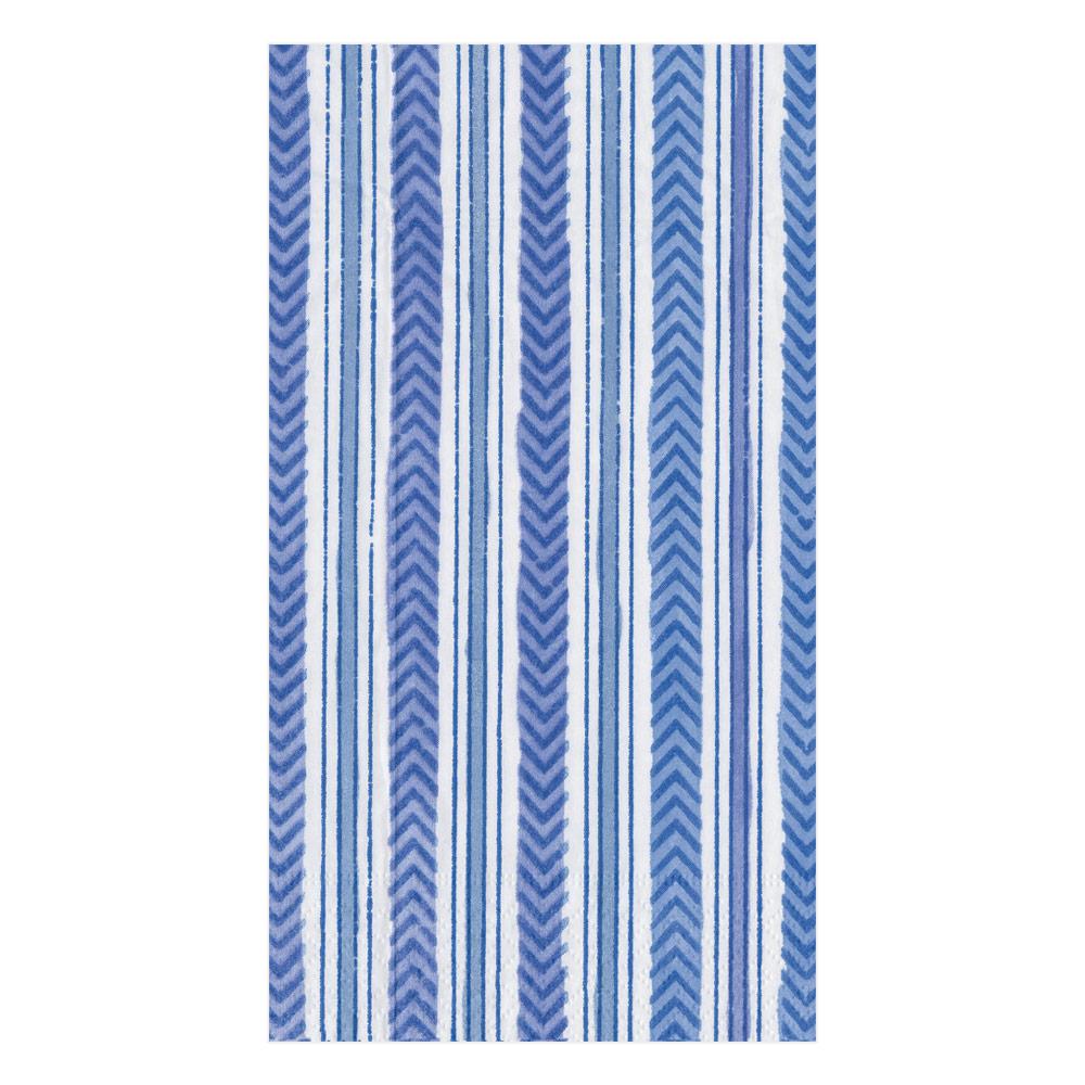 Caspari Carmen Stripe in Blue Guest Towels - 15pk