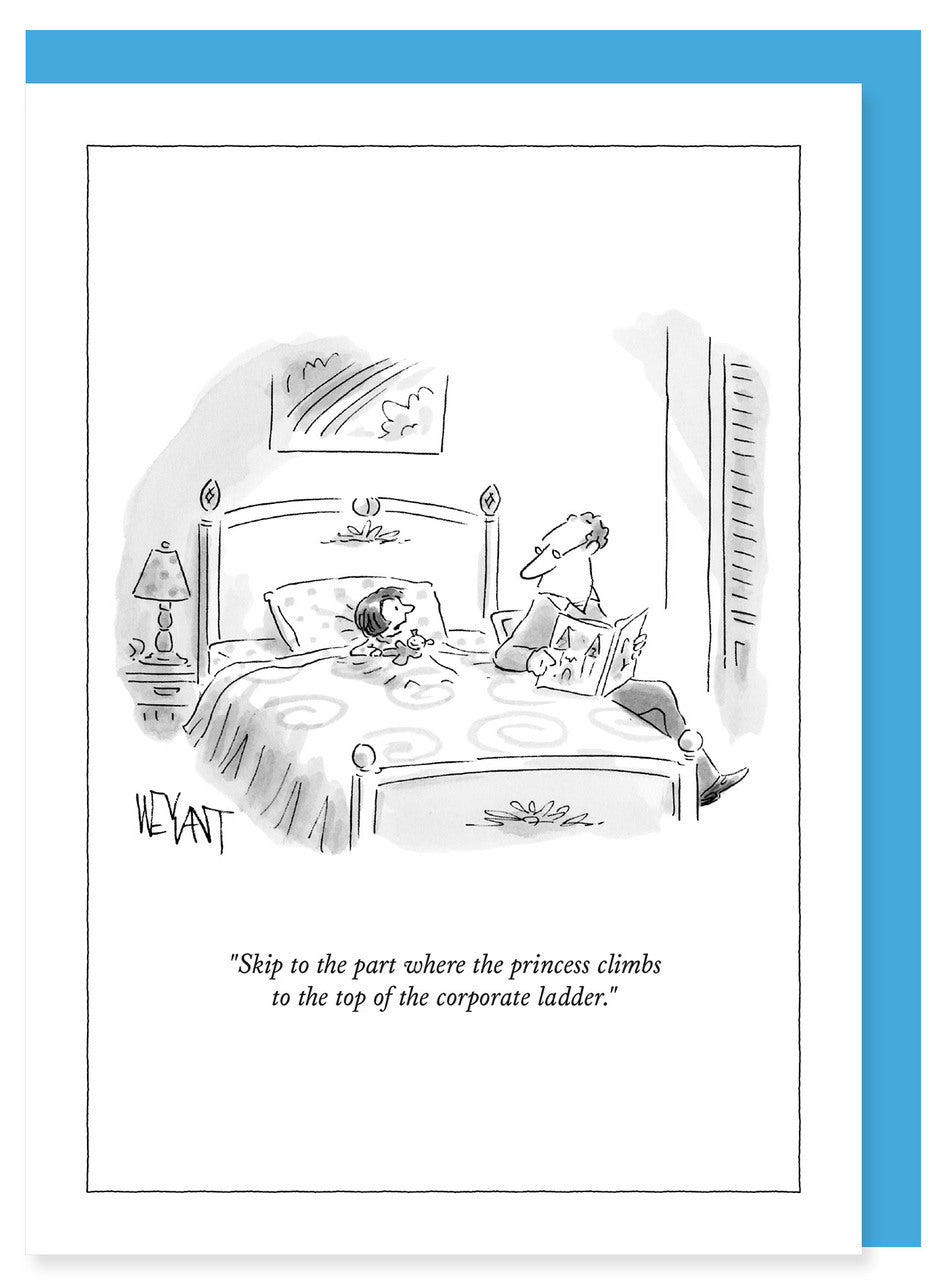 New Yorker Note Card - Princess Climbing Corporate Ladder