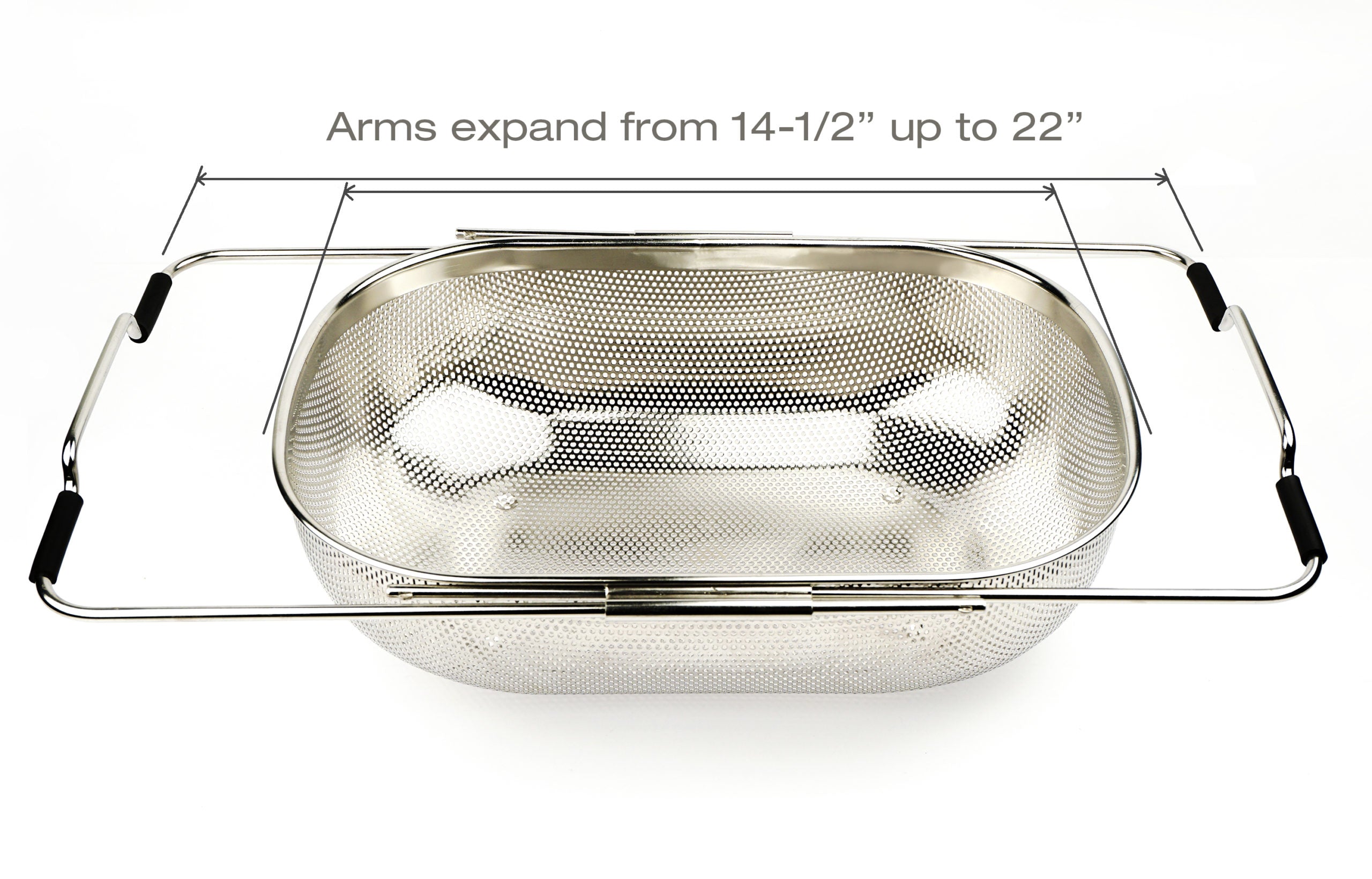 Precision Pierced Over-The-Sink Stainless Steel Drainer