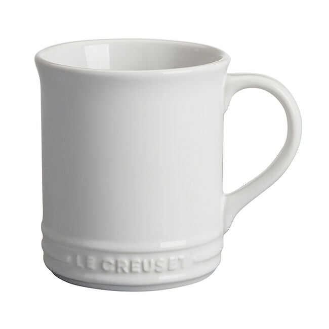 Le Creuset Stoneware Set of 2 Cappuccino Cups and Saucers , 7 oz. each,  White