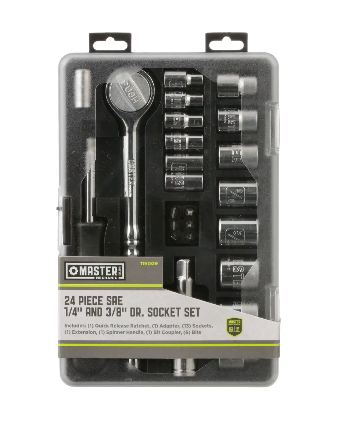 Master Mechanic SAE Socket Set – 1/4 & 3/8-In. Drive – 24 Piece