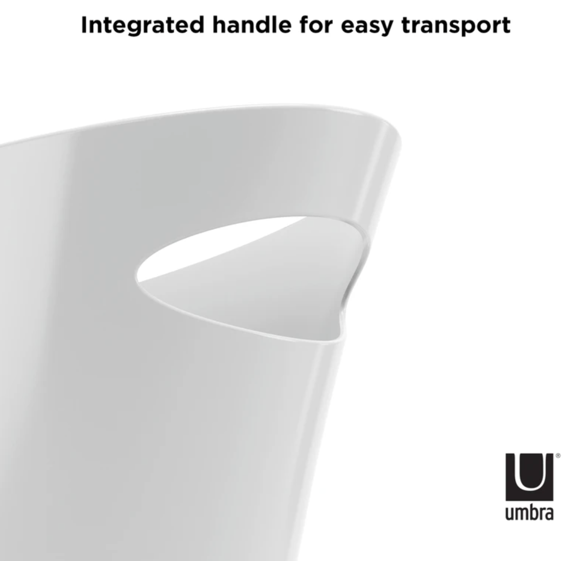 Umbra Skinny Trash Can – Metallic White – 2.4 Gallon