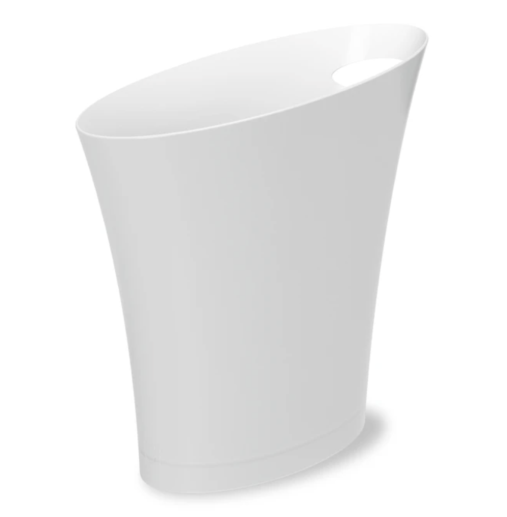 Umbra Skinny Trash Can – Metallic White – 2.4 Gallon