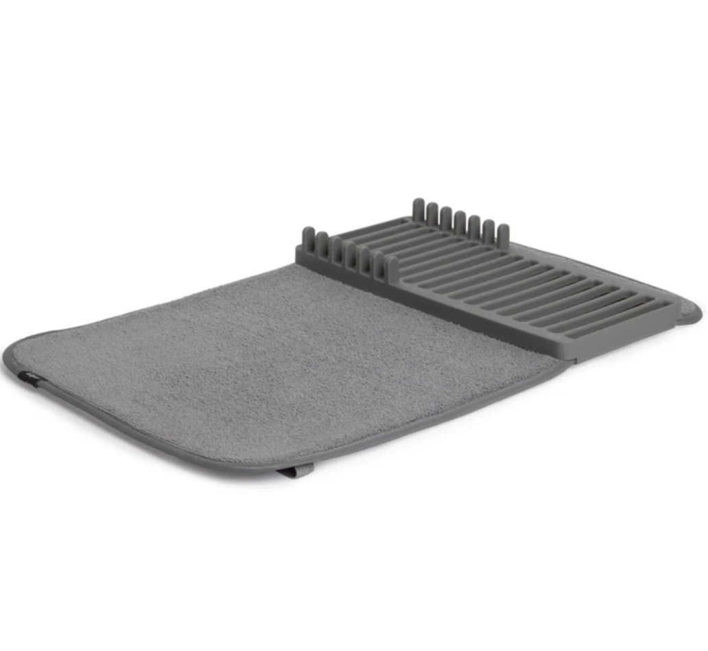 Umbra Dish Drying Rack & Mat In One – Charcoal