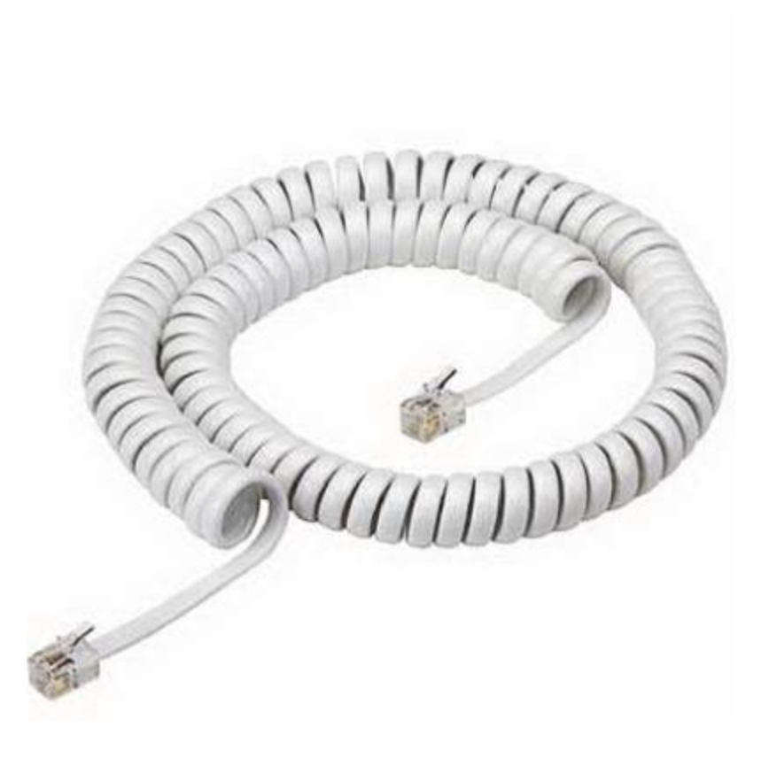 Phone Handset Coil Cord – White – 12-Ft.