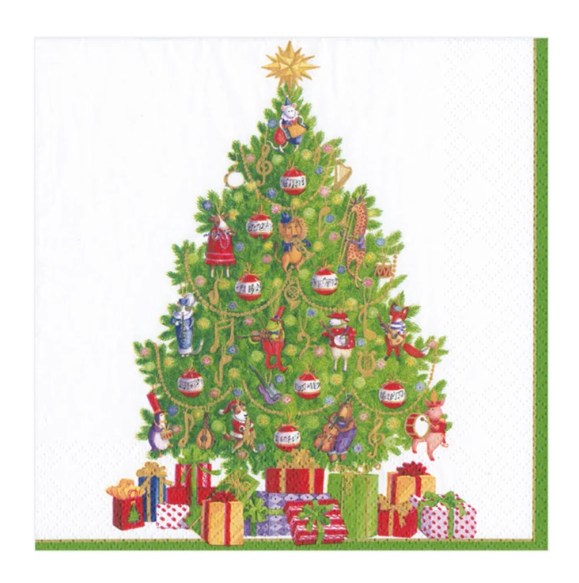 Caspari Musical Jamboree Tree Cocktail Napkins - 20pk