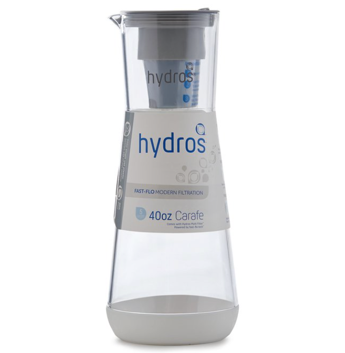 Hydros 8 Cups Gray Water Filtration Pitcher