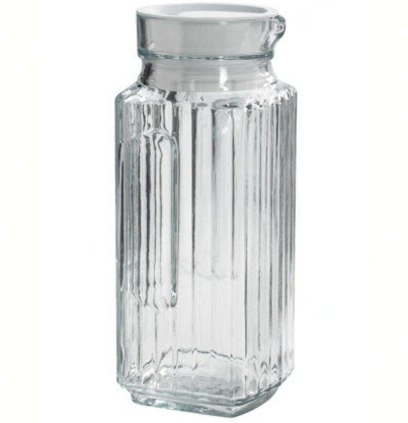 Bistro Pitcher With White Stopper - Clear Glass– 1-QT