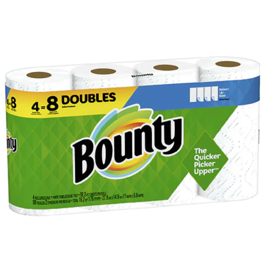 Bounty Select-A-Size Paper Towels – 4 Double Size Rolls