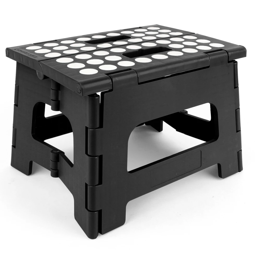 Kikkerland Small Folding Step Stool – Black