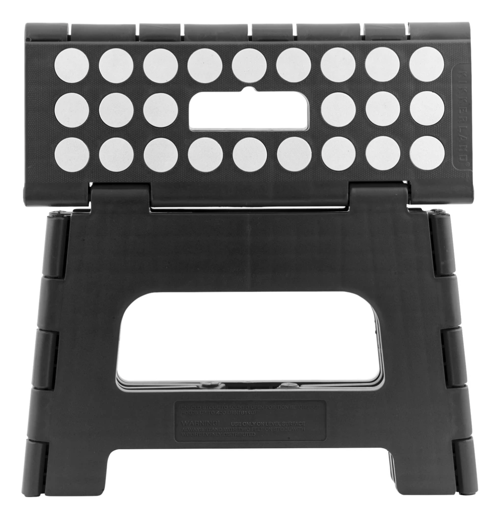 Kikkerland Small Folding Step Stool – Black