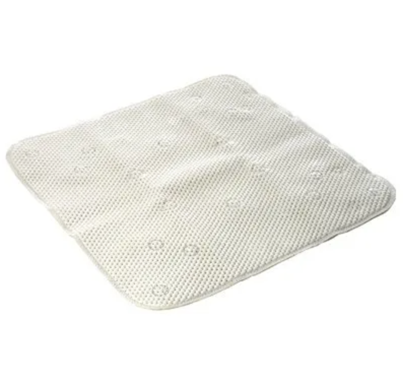 Shower Mat – White Rubber – 21" x 21"