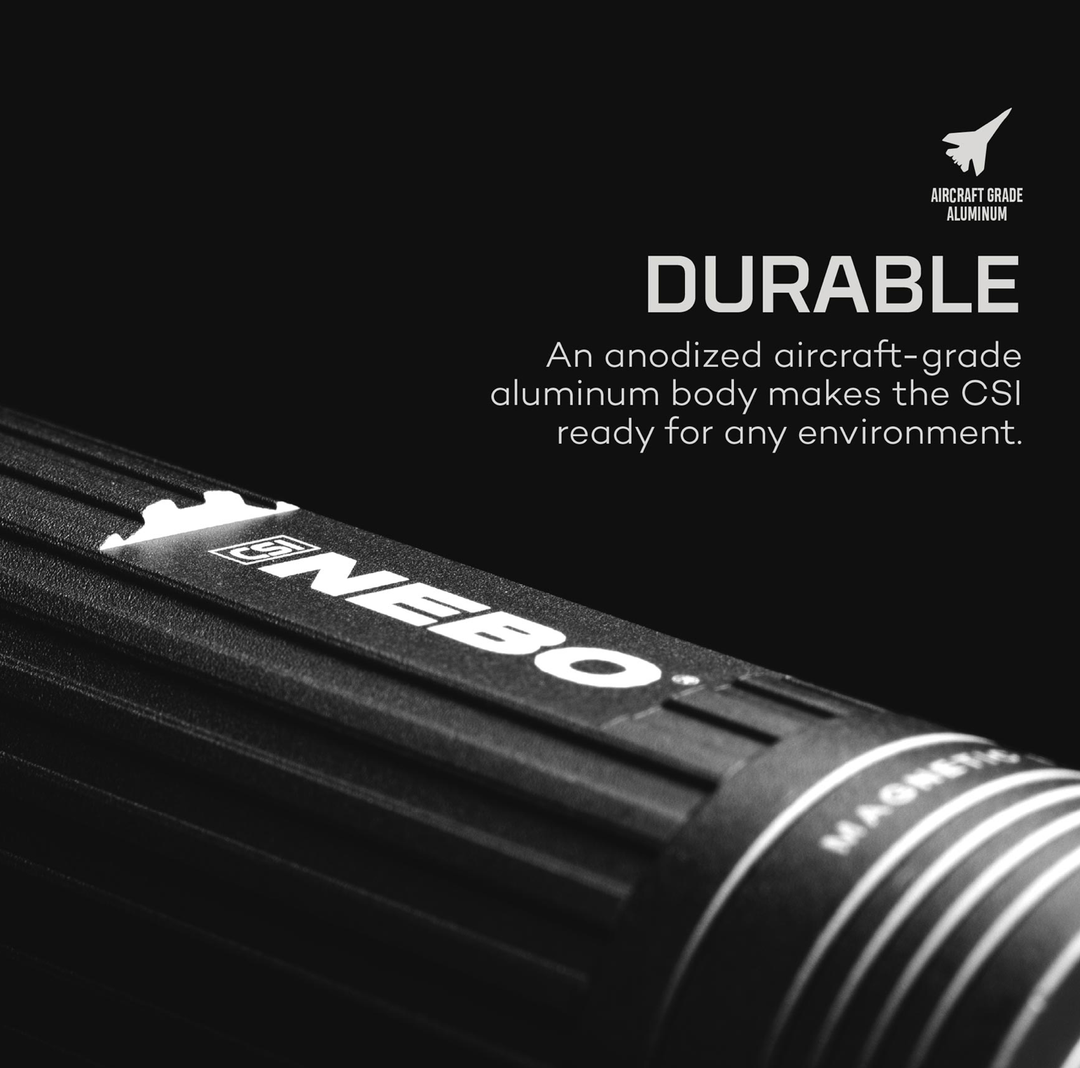 CSI LED 250 Lumen Laser Magnetic Flashlight - Grey