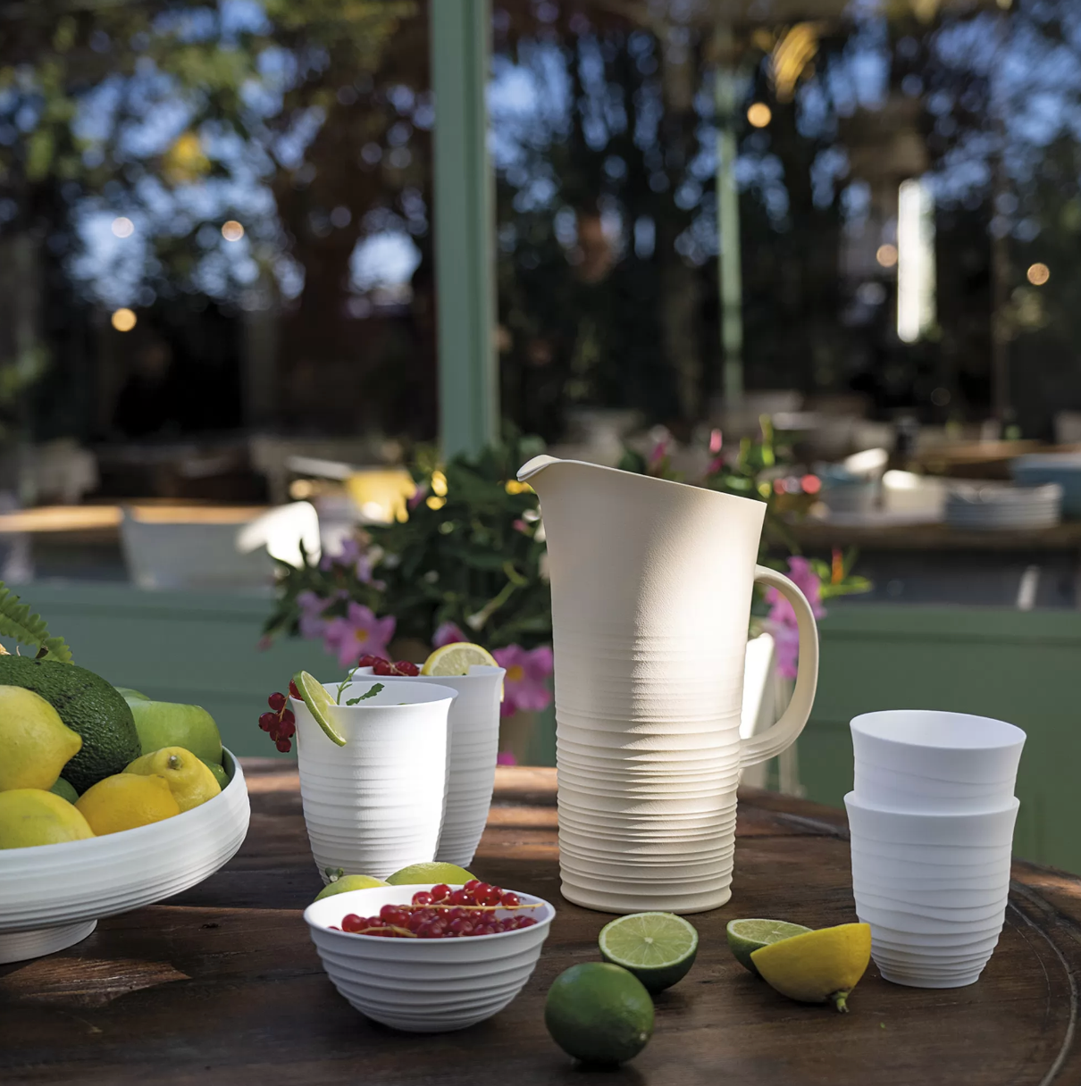 Guzzini Tierra Pitcher with Lid – Milk White