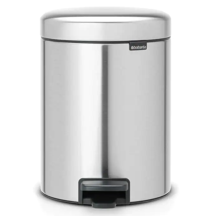 Brabantia NewIcon Matte Steel Fingerprint Proof Step-On Trash Can – 1.3 Gal.