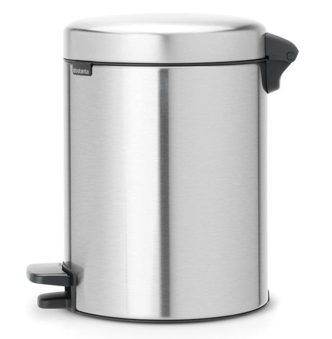 Brabantia NewIcon Matte Steel Fingerprint Proof Step-On Trash Can – 1.3 Gal.
