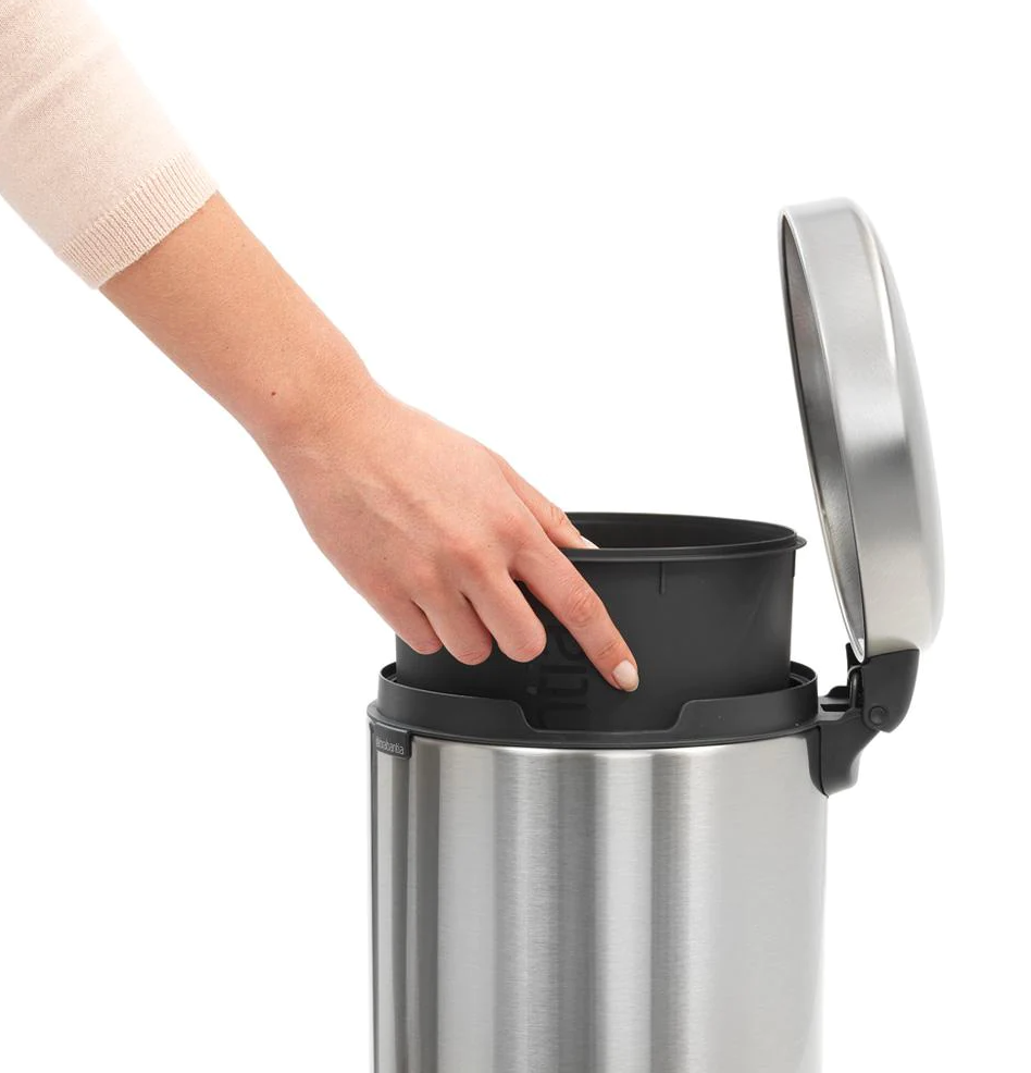 Brabantia NewIcon Matte Steel Fingerprint Proof Step-On Trash Can – 1.3 Gal.