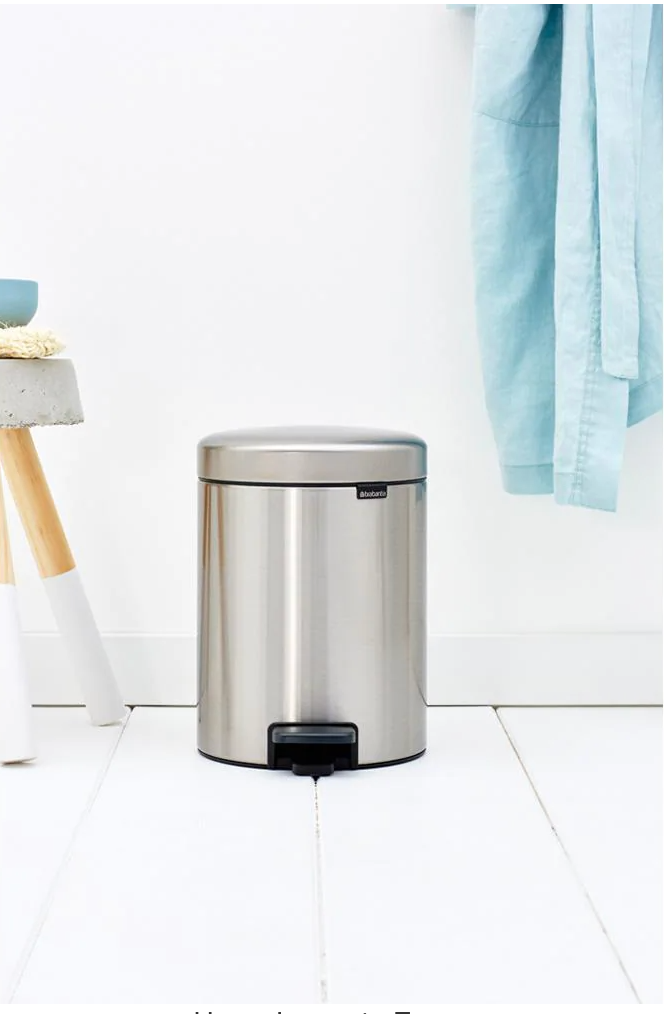 Brabantia NewIcon Matte Steel Fingerprint Proof Step-On Trash Can – 1.3 Gal.