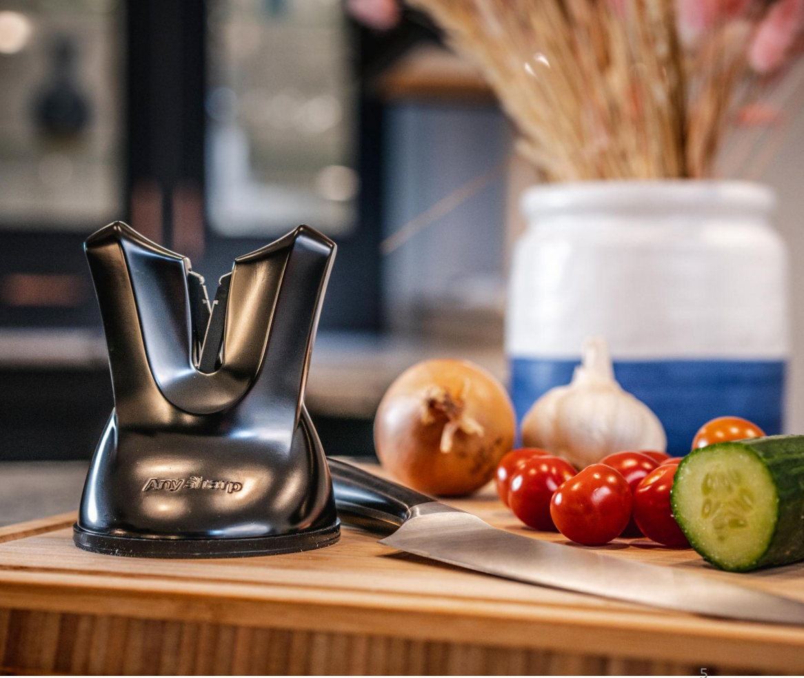 AnySharp XBlade Professional Knife Sharpener with PowerGrip – Gun Metal