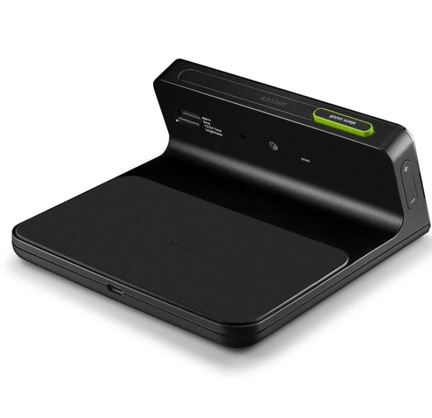 Braun Digital Clock – Wireless Charging Dock - Black