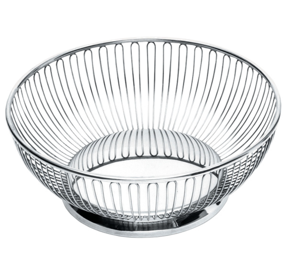 Alessi "826'" Round Metal Wire Basket – 9" Stainless