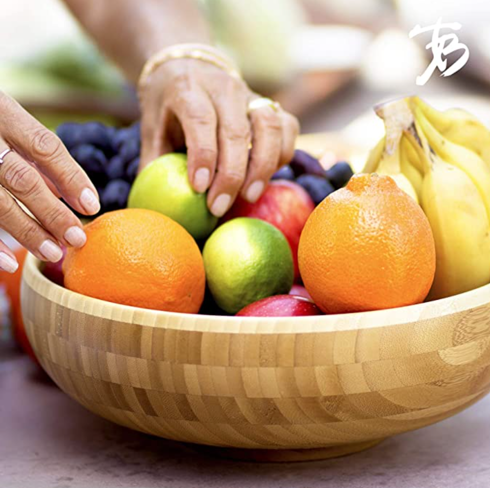 Totally Bamboo Classic Large Bamboo Serving Bowl – 12"Dia. x 4-1/2"