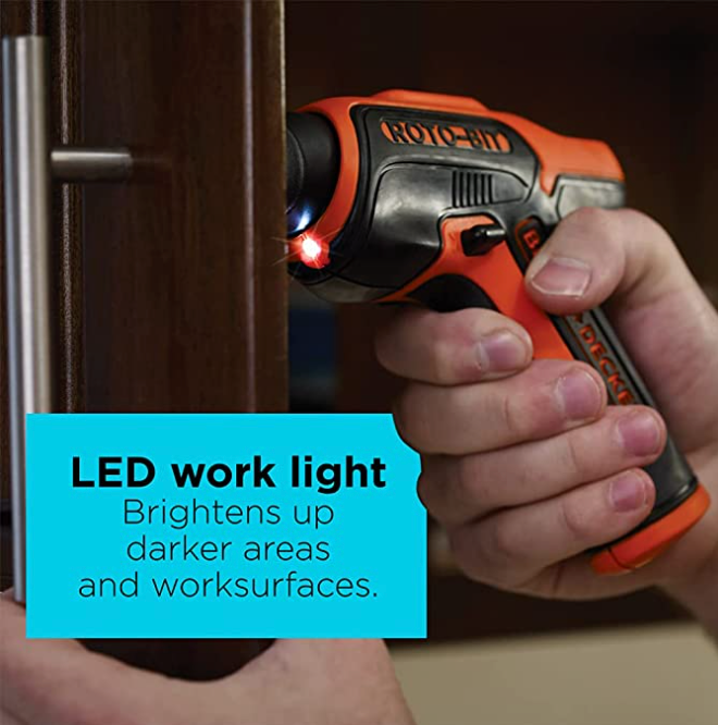 Black + Decker Cordless Screwdriver with Bit Storage