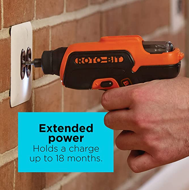 Black + Decker Cordless Screwdriver with Bit Storage