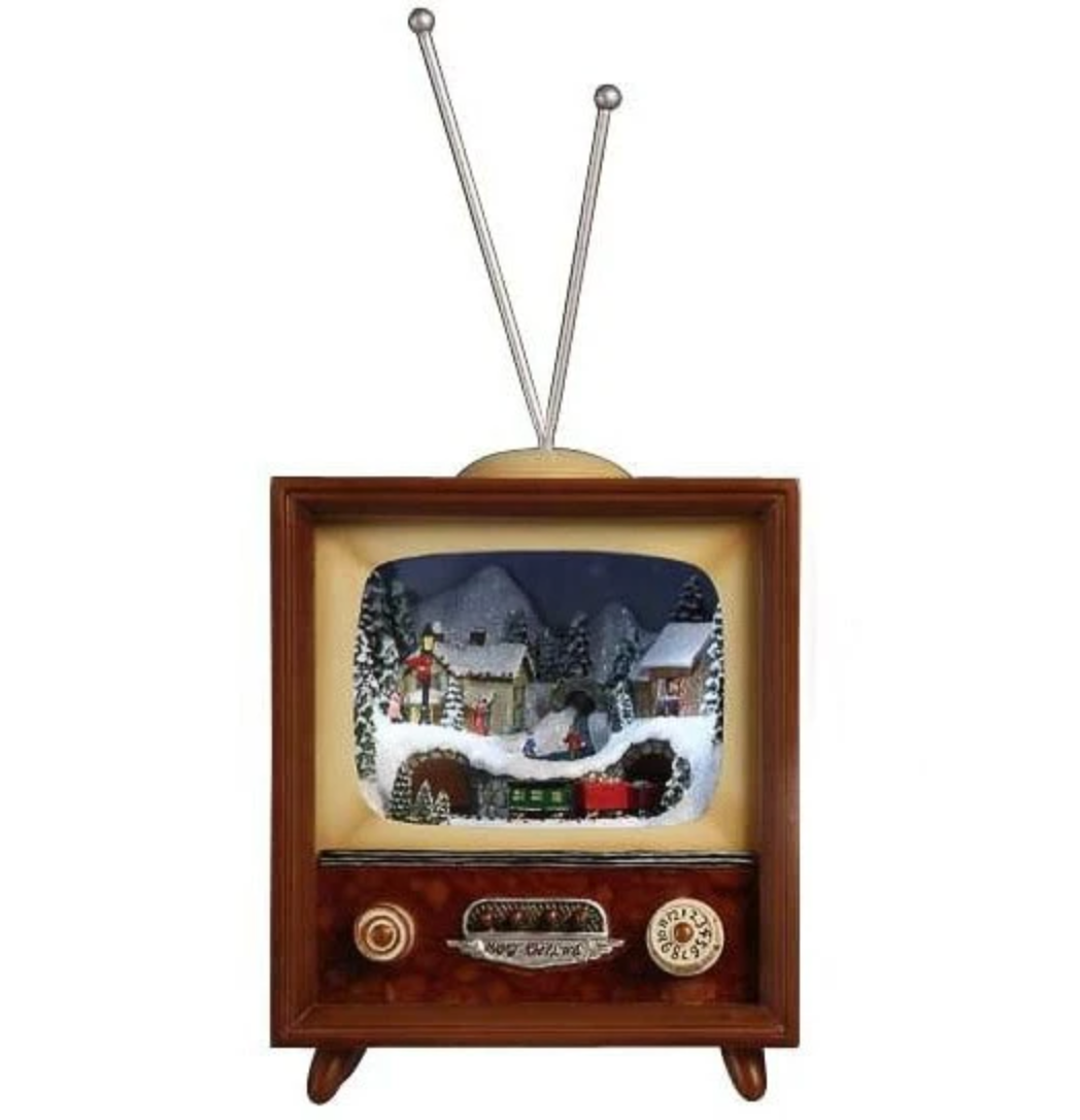Musical Christmas Vintage TV Box – Plays 8 Songs
